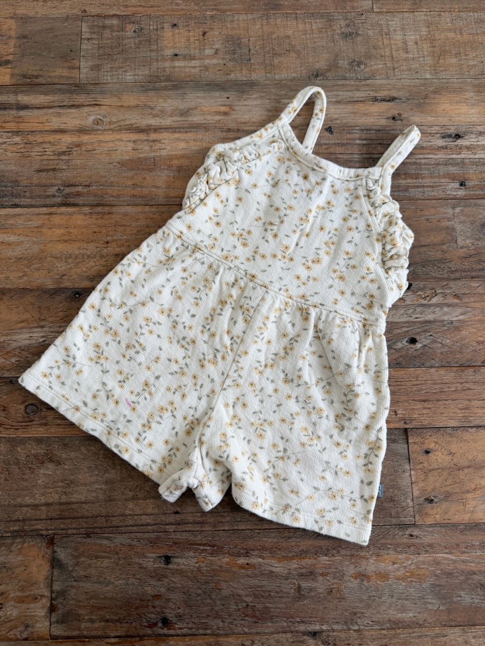 Modern Moments Floral Romper - Straw Yellow Flowers